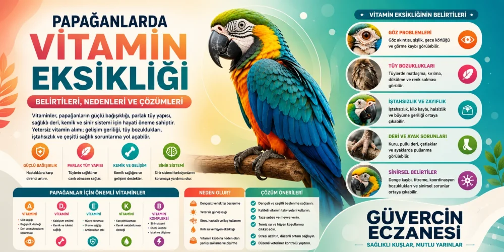 Papağanlarda Vitamin Eksikliği: Belirtileri, Nedenleri ve Yapılması Gerekenler