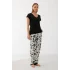 Anıl 11709 Kadın Kısa Kol Tencel Kumaş Desenli Pijama Takımı