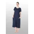 Estiva 25234 Kadın Likra Viskon Kısa Kol Cepli Midi Elbise
