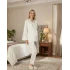 Bone 6201 Kadın Jakar Saten Sabahlıklı Lohusa Pijama Takımı