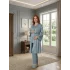 Bone 6201 Kadın Jakar Saten Sabahlıklı Lohusa Pijama Takımı