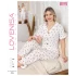 Lovenisa 12098 Kadın Bürümcük Düğmeli Pijama Takımı