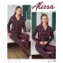 Alissa 6225  Bayan Önü Düğmeli Ekose Desenli Pijama Takımı