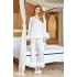 Aqua 25583 Gömlek Yaka Otrişli Saten Pijama Takımı