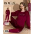 Boyraz 03410 Fransız Kadife Kumaş Uzun Kol Pijama Takımı