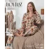 Boyraz 0348 Kadın Süet Patlı Uzun Kol Pijama Takımı