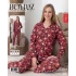 Boyraz 0350 Kadın Süet Patlı Uzun Kol Pijama Takımı