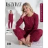 Boyraz 04049 Kadın Raporlu Uzun Kol Pijama Takımı