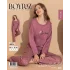 Boyraz 08015 Kadın Sendy Kumaş Uzun Kol Pijama Takımı