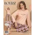 Boyraz 08019 Kadın Sendy Kumaş Uzun Kol Pijama Takımı