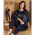 Boyraz 09009 Fransız Kadife Kumaş Uzun Kol Pijama Takımı