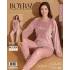 Boyraz 09013 Fransız Kadife Kumaş Uzun Kol Pijama Takımı