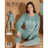 Boyraz 09014 Fransız Kadife Kumaş Uzun Kol Pijama Takımı