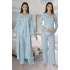 Effortt 2424 Uzun Dantel Sabahlıklı Lohusa Pijama