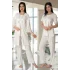Effortt 4074 Kolları Volanlı Sabahlıklı Lohusa Pijama Takımı