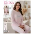 Enisa 11422 Kadın Raporlu Uzun Kol Pijama Takımı