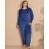 Estiva 25394 Uzun Kol Battal Kadife Pijama Takımı