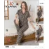 Kapitex 59130 Kadın Leoparlı Kısa Kol Pijama Takımı