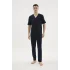 Kocabey 2113V.Yaka Boydan Düğmeli Pijama Takım