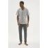 Kocabey 2210 Erkek Battal V.Yaka Boydan Düğmeli Pijama Takım