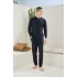 Kocabey 9220 Erkek Midi Yaka Uzun Kol Pijama Takım