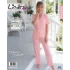 Lindros BR-02216 Kadın Kısa Kollu Bürümcük Düğmeli Pijama Takım