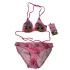 Lol Bebekli Yıldız Desenli  Kız Çocuk Üçgen Bikini Takımı