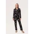 Pjs 30185 Kadın Önden Düğmeli Uzun Kol Pijama Takımı