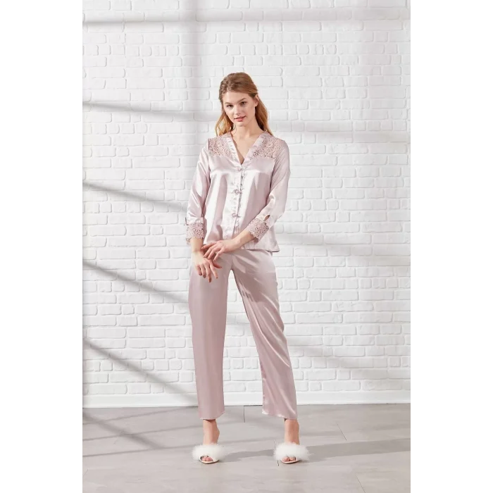 Pierre Cardin 6625 Kısa Gecelikli 6lı İpek Set