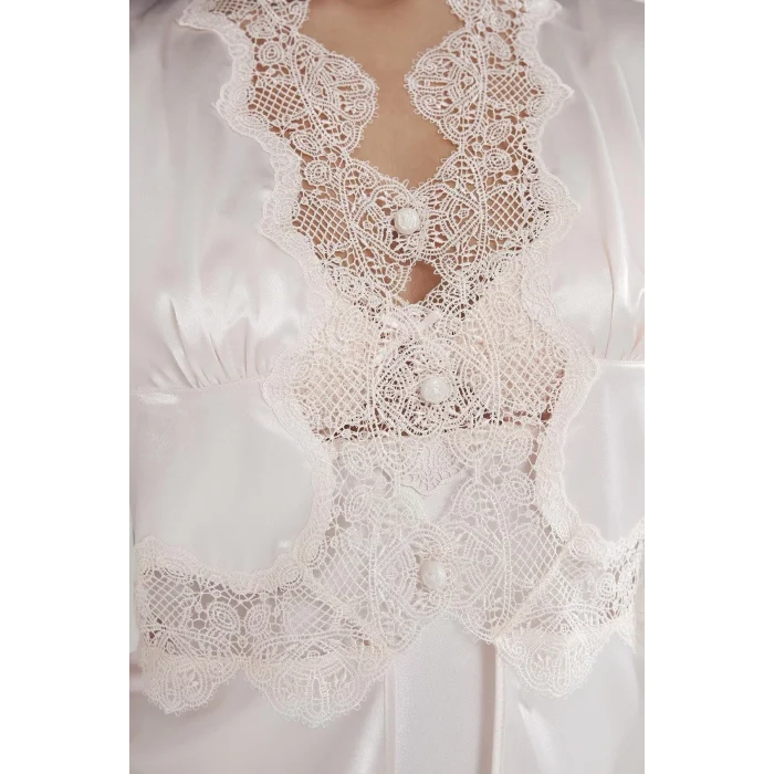 Pierre Cardin 6335 6lı Saten Gecelik Sabahlık Takım