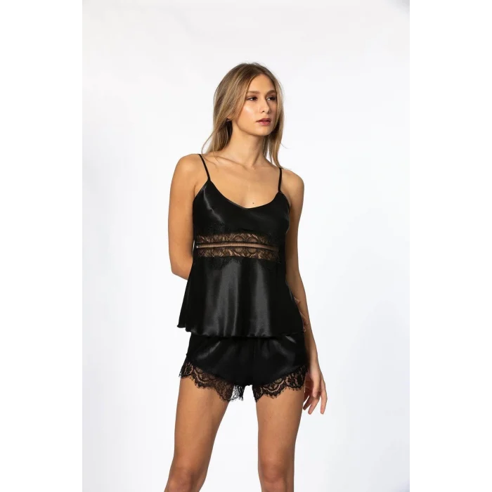 Pierre Cardin 2490 Bayan Sabahlıklı Saten Şort Takım