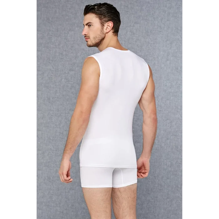 Doreanse 2235 Erkek Beyaz Modal Sıfır Yaka Sıfır Kol Atlet