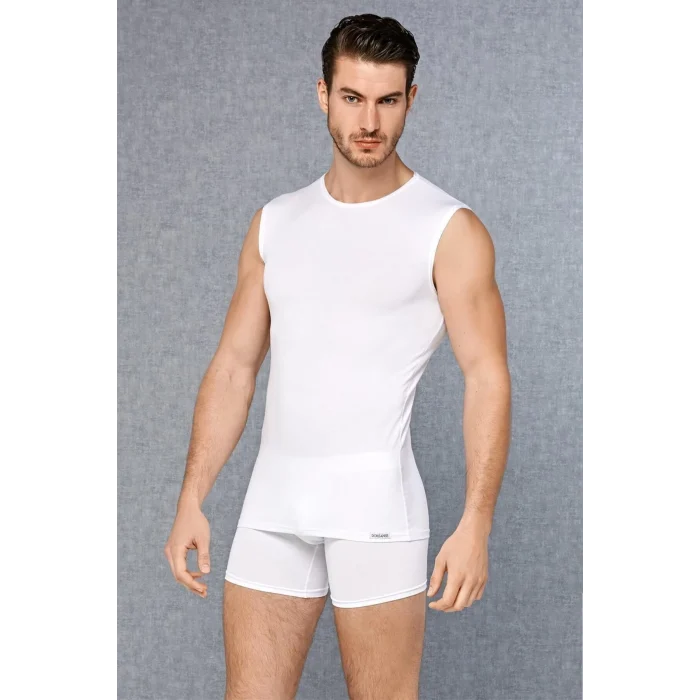 Doreanse 2235 Erkek Beyaz Modal Sıfır Yaka Sıfır Kol Atlet