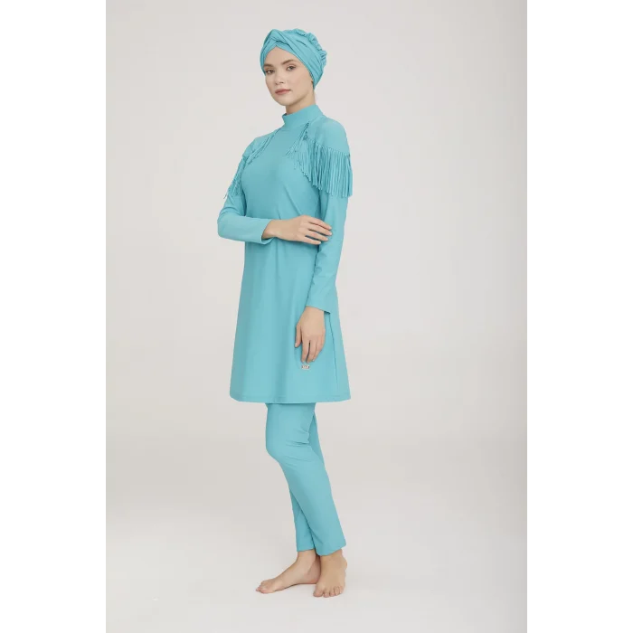 Adasea 4105 Kadın Likralı Uzun Kol Tesettür Mayo