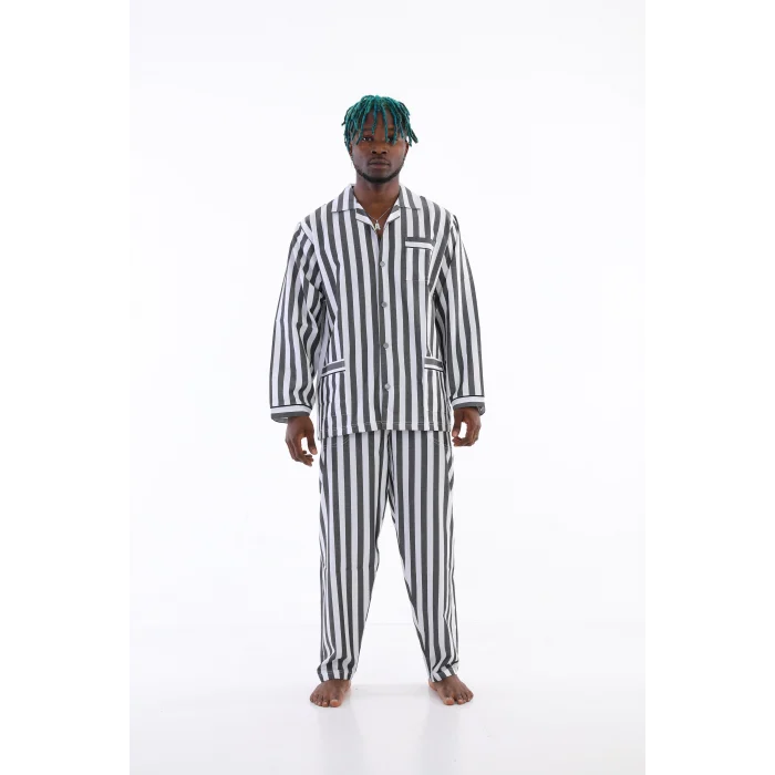 Kocabey 4007 Uzun Kol Çizgili Gaffur Erkek Pijama Takım