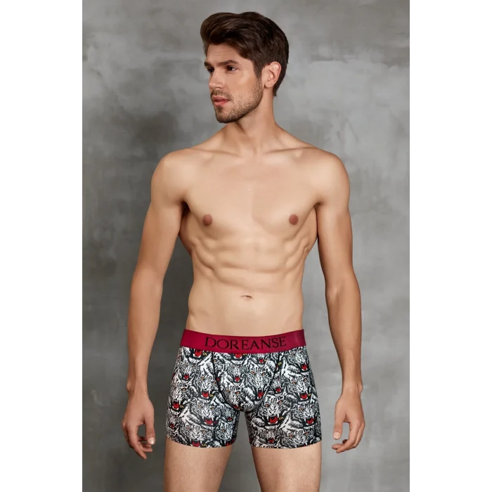 Doreanse 1812 Erkek Tiger Modal Çok Renkli Baskılı Torbalı Normal Paça Boxer