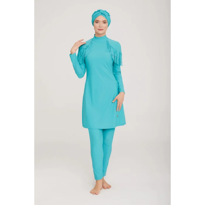 Adasea 4105 Kadın Likralı Uzun Kol Tesettür Mayo