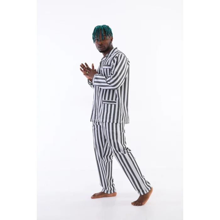 Kocabey 4007 Uzun Kol Çizgili Gaffur Erkek Pijama Takım