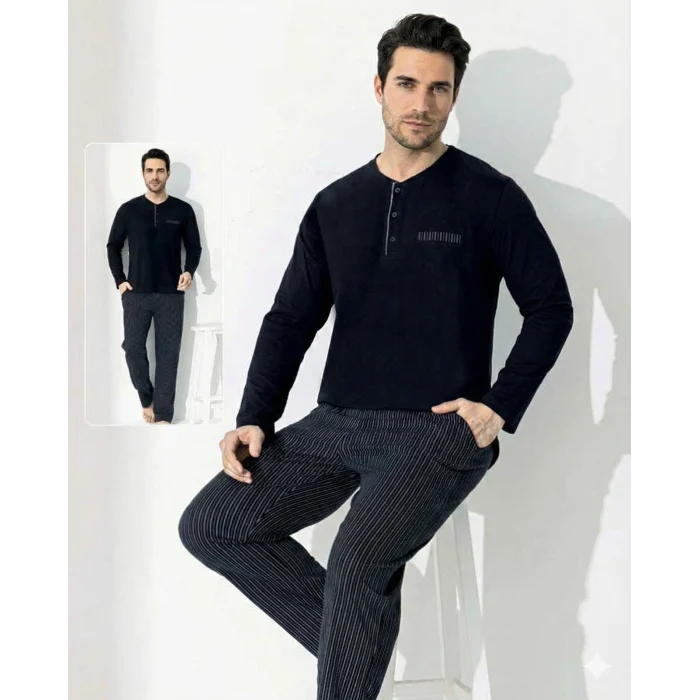 Boyraz 0690 Erkek Uzun Kol Penye Pijama Takımı