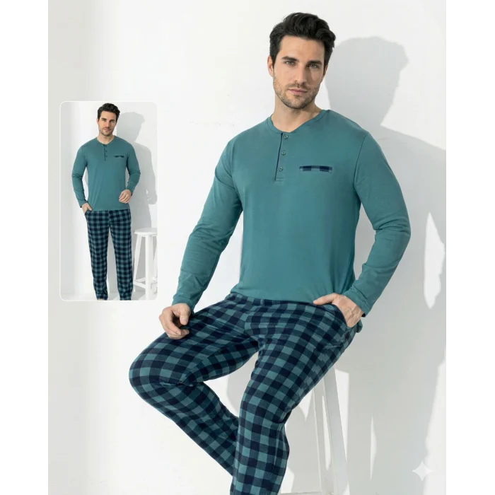Boyraz 0689 Erkek Uzun Kol Penye Pijama Takımı