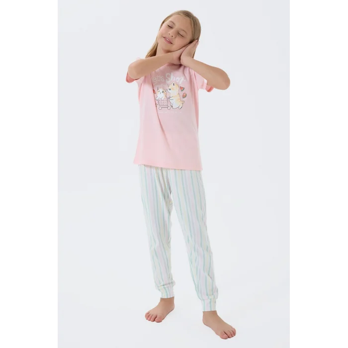 Arnetta 3571-G Kız Çocuk Kısa Kol Pijama Takımı