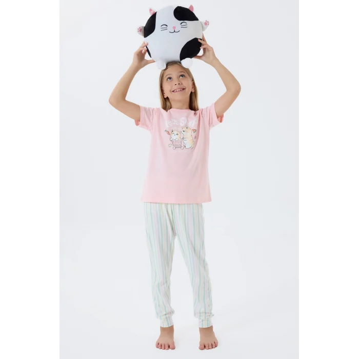 Arnetta 3571-G Kız Çocuk Kısa Kol Pijama Takımı