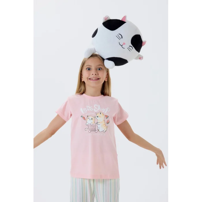 Arnetta 3571-G Kız Çocuk Kısa Kol Pijama Takımı