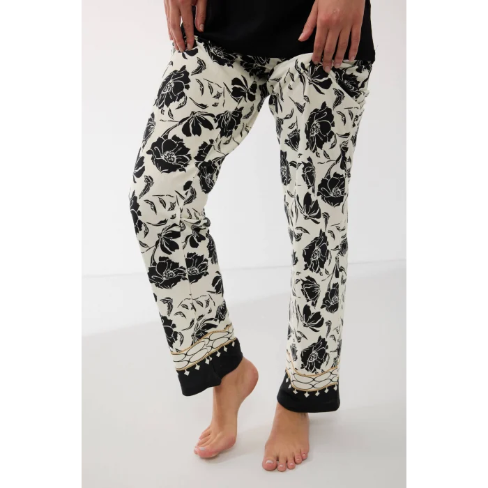 Anıl 11709 Kadın Kısa Kol Tencel Kumaş Desenli Pijama Takımı