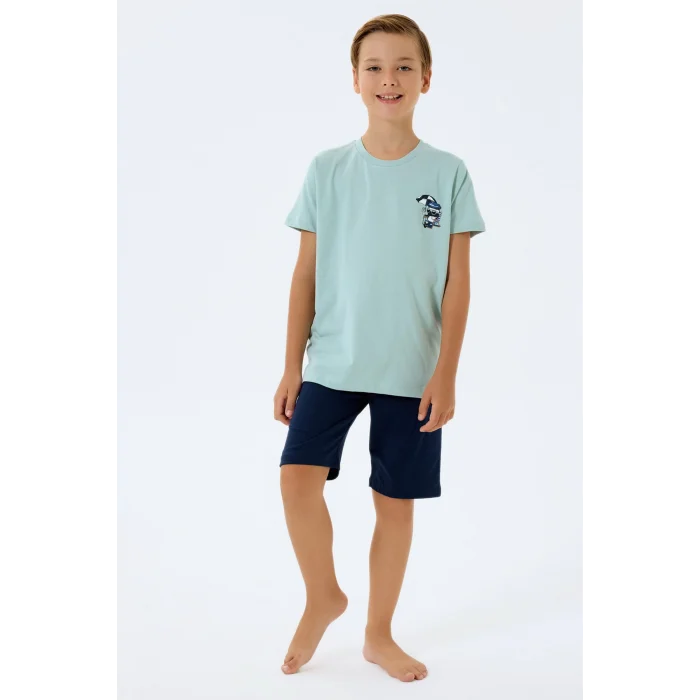 RolyPoly 3813-G Erkek Çocuk Kısa Kol Pijama Takımı