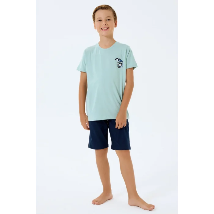 RolyPoly 3813-G Erkek Çocuk Kısa Kol Pijama Takımı