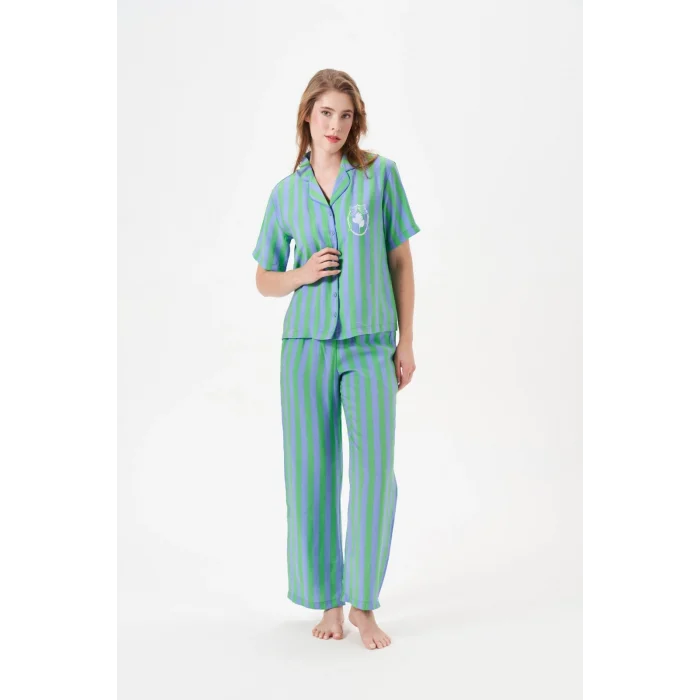 PJS 29043 Kadın Düğmeli Pijama Takımı