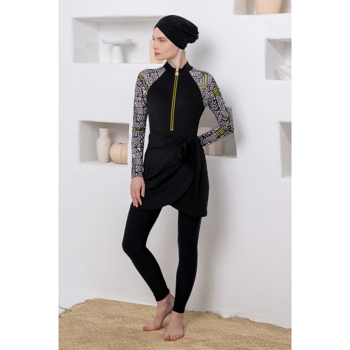 Adasea 1112 Judy Likralı Uzun Kollu Tesettür Mayo