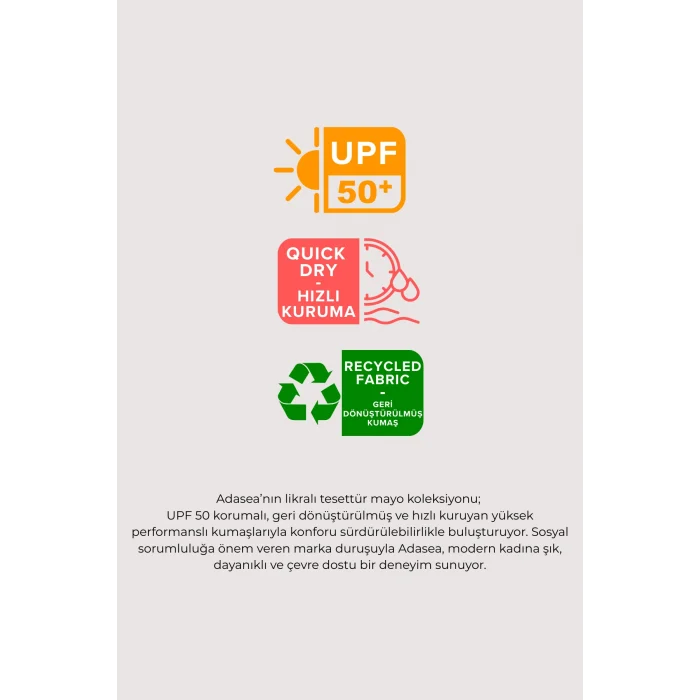 Adasea 1117 Rendy Likralı Uzun Kollu Tesettür Mayo