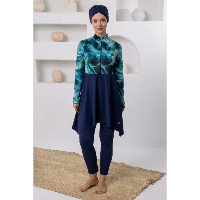 Adasea 1117 Rendy Likralı Uzun Kollu Tesettür Mayo